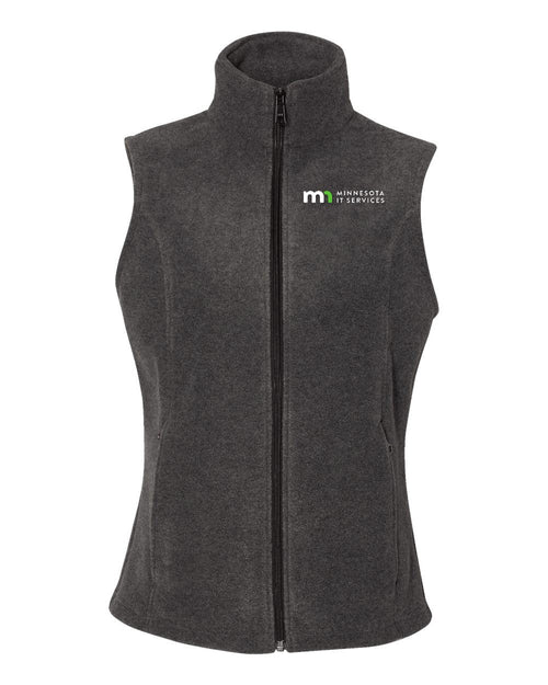 Columbia Women's Benton Springs Fleece Vest - Charcoal Heather with MNIT logo