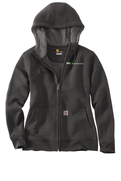 Carhartt Women's Clarksburg Full-Zip Hoodie - Carbon Heather with State of Minnesota logo