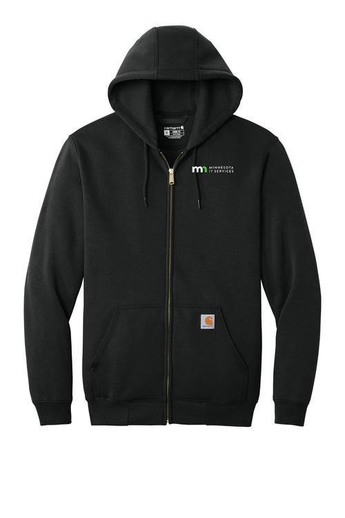 Carhartt Midweight Hooded Zip-Front Sweatshirt - Black with MNIT logo