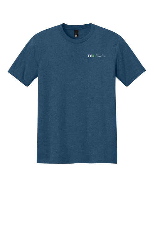 District Perfect Tri Tee - Heathered Neptune Blue with MNIT logo
