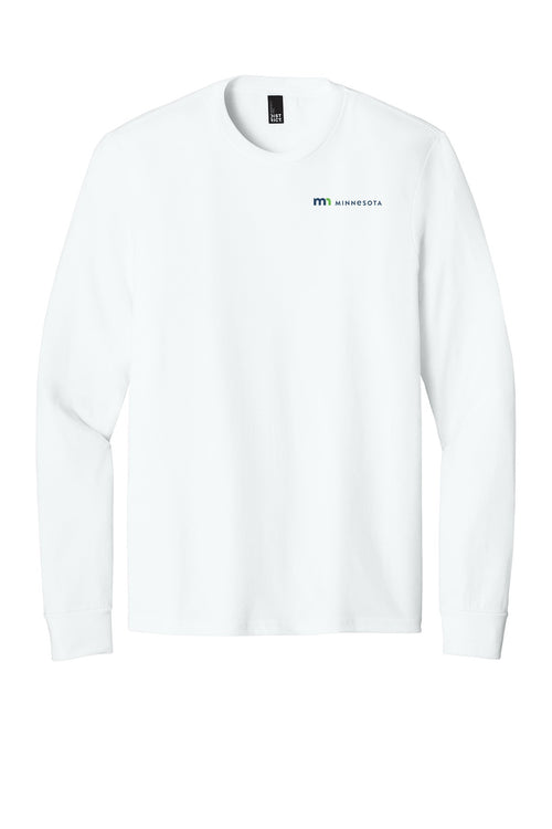 District Perfect Tri Long Sleeve Tee - White with State of Minnesota logo