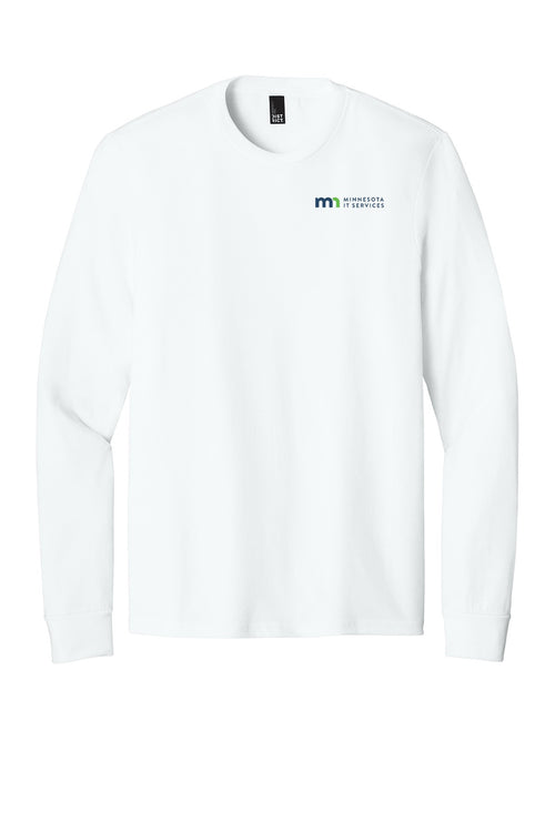 District Perfect Tri Long Sleeve Tee - White with MNIT logo