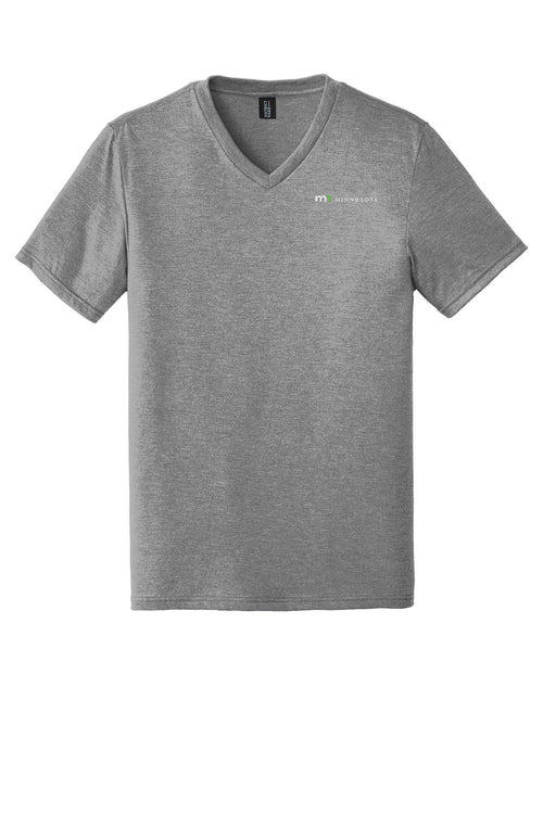 District Perfect Tri V-Neck Tee - Grey Frost with State of Minnesota logo