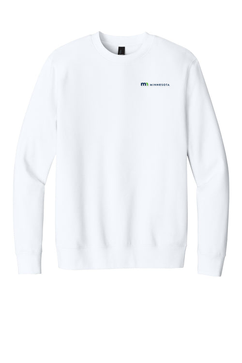 District V.I.T. Fleece Crew - White with State of Minnesota logo